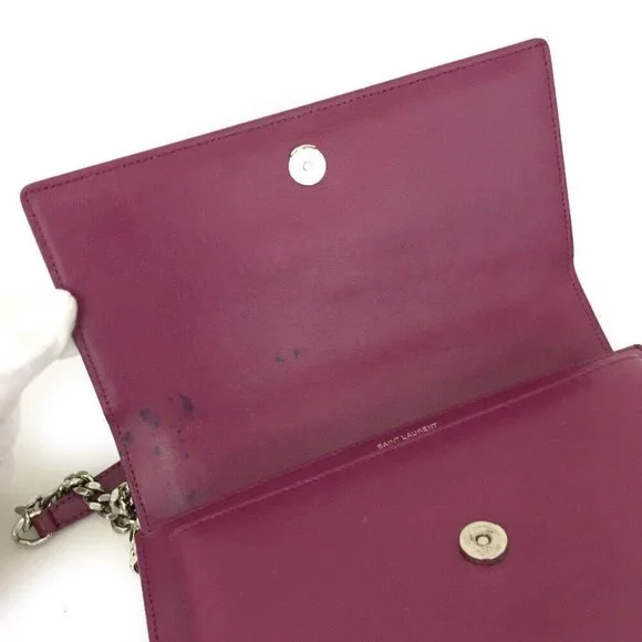 Saint Laurent Calfskin Medium Monogram Sunset Purple - Picture 8 of 11